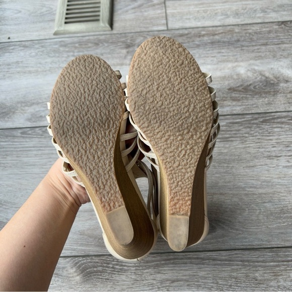 Roberto Vianni Gladiator Wedge  Sandals in Ivory - Picture 9 of 15